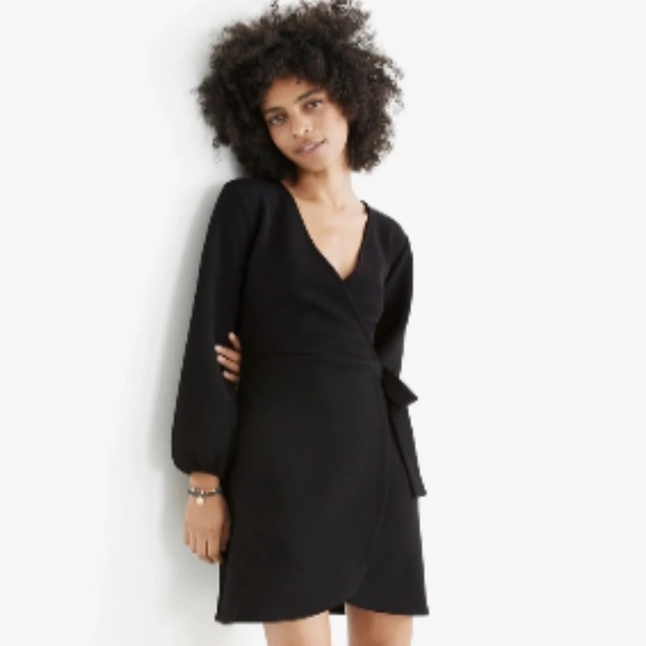 Madewell Dresses & Skirts - Madewell Texture & Thread Long-Sleeve Side-Tie Dress sz L